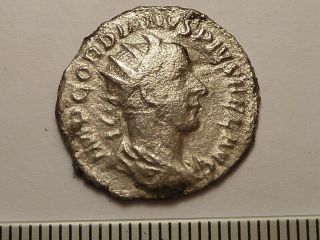 5112 Ancient Roman Gordian Iii Silver Antoninianus 3rd Century Ad