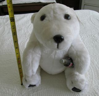 Vintage 1993 Coca - Cola Plush Polar Bear Toy - 14 Inch