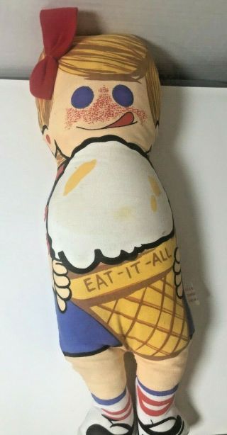 Vintage Eat - It - All Ice Cream Cone 14 " Plush Stuffed Toy (a027)