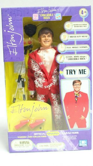 Yaboom Elton John 11 " Singing Doll Crocodile Rock Rare 1999
