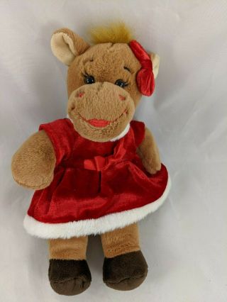 Build A Bear Holly Moose Plush 10 " Christmas Dress Stuffed Animal