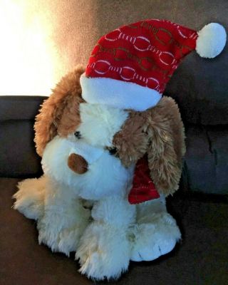 Sound N Light Animated Singing Christmas Dog Plush - 12 " Tall - Batteries Incl.