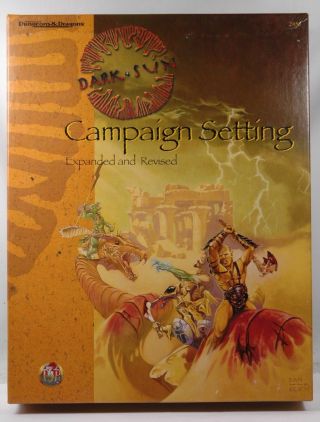 Ad&d Dark Sun Campaign Setting Expanded And Revised W/ Cloth Map Ad&d (1e