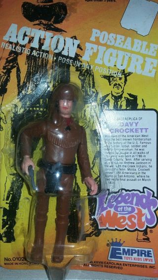 Empire Toys 1978 Legends Of The West Davy Crockett Action Figure Moc