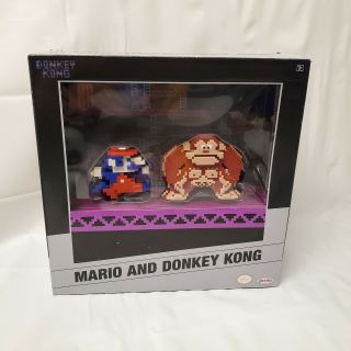 Jakks World Of Nintendo Mario & Donkey Kong 8 - Bit Diorama Pixel Figurines Nib