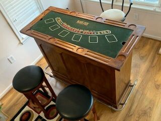 Monte Carlo 4 - in - 1 casino game table with bar,  footrest and matching chairs 2