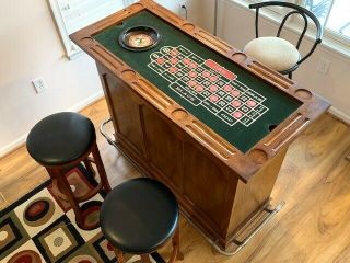Monte Carlo 4 - in - 1 casino game table with bar,  footrest and matching chairs 3