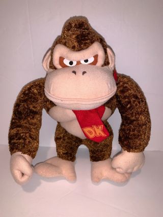 Vintage 2001 Donkey Kong Plush Doll Stuffed Gorilla Nintendo Kellytoy 12 