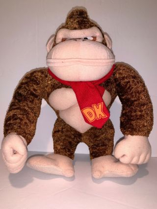 Vintage 2001 Donkey Kong Plush Doll Stuffed Gorilla Nintendo Kellytoy 12 