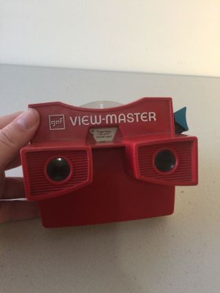 Vintage Gaf 1970’s View - Master Red/white Viewer Projector / Viewmaster