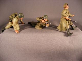 Figarti 1/30 Ww2 Russian Tank Riders X 3 Goes W/ King & Country