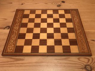 Antique Patterned Wooden Chess Board,  Games Table Top,  32cm