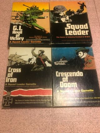 Avalon Hill Squad Leader G.  I.  Anvil Of Victory 4 Games 100 Complete Minty L