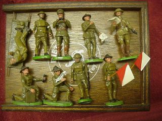 J.  S.  Dietz Us Army Soldiers In Wood Box,  Officers & Signal Corp 54mm