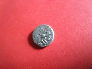 Ancient East Celtic Silver Coin.  Celticized Horse/geometric Drawing