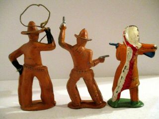 3 Vintage barclay/ Manoil Lead Toy Cow boys / Indians,  hard to find B99 & B212A 2