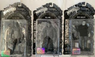 Sideshow Universal Monsters Silver Screen Edition 8” Figures Set Of 3