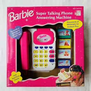 Mattel Barbie Talking Phone Telephone Answering Machine W/box