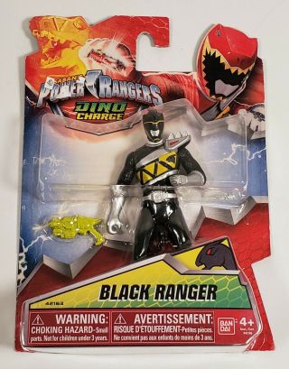 Black Ranger Dino Charge Mmpr Power Rangers 4 " Figure Mosc Bandai 2014 Htf