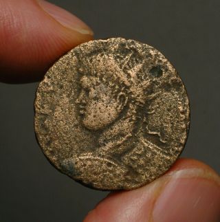 Z - 559 Mesopotamia,  Edessa.  Elagabalus.  Ad 218 - 222.  Bust With Shield / Tyche