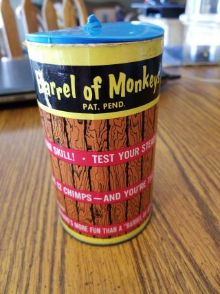 1965 Lakeside Toys Barrel Of Monkeys Complete 12 And 9 Extra