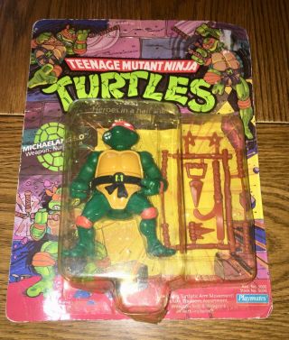 Teenage Mutant Ninja Turtles Tmnt 1988 Michaelangelo 10 Back Playmates Vhtf