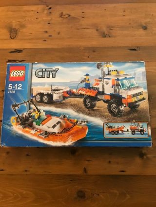 Lego 7726 City Coast Guard Truck With Speed Boat But Box