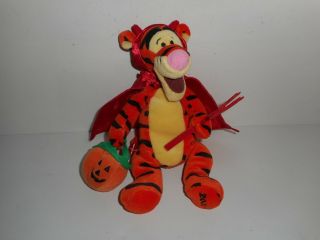 Vintage The Disney Store Winnie The Pooh Halloween Devil Tigger Bean Bag Plush