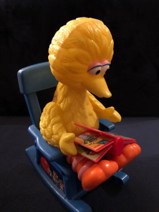 Vintage Sesame Street Musical Reading Big Bird Rocking Chair 8” Tall Illco Toy