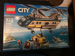 Lego City Deep Sea Helicopter 60093 Scuba Diver Submarine Shark Retired