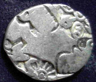 Ancient India,  Magadhan,  C.  300 Bc,  Silver Punchmark,  Gh 416,  Bull & Elephant