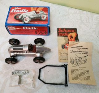 Schuco Studio 1050 Mercedes Grand Prix 1936 German Clockwork Tin W/box Key