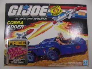 Gi Joe Cobra Adder Vintage Action Figure Vehicle Complete W/box 1988
