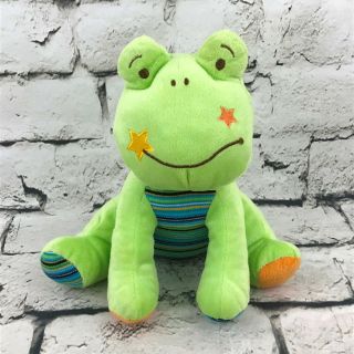 Wondertreats Frog Plush Green Sitting Stripes Stars Stuffed Animal Soft Toy Toad