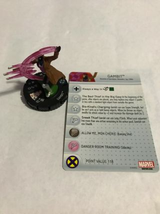 Marvel Heroclix Wolverine And The X - Men Gambit 031 Rare With Card