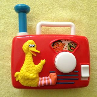 Vintage Sesame Street Big Bird And More,  Wind Up Radio Toy,  1989 Illco