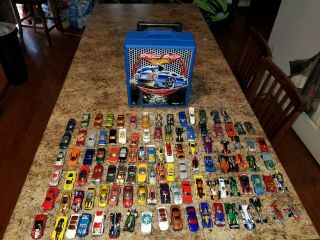 Hot Wheels Speed Shop Car Case On Wheels - Over 100 Vehicle Tote - Full