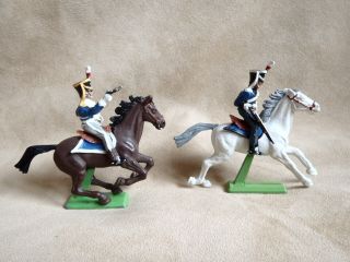 Britains / Timpo 1/32 Waterloo Mounted British 21st & 22nd Light Dragoons X 2