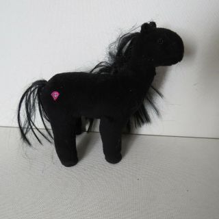 Small Whimzy Pets Plush Black Horse Pony Long Mane Tail 6 "