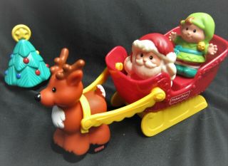 Vintage Fisher Price Little People " Santa Claus " And More Vg 1997