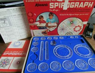Vintage Kenner Spirograph Set Drawing Toy No.  401 - 1970 Box Booklet