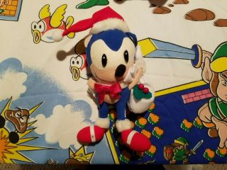 Rare Segasonic Sonic The Hedgehog Christmas Plush Toy Doll Sega