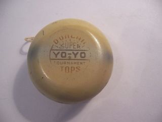 Vintage Duncan Yo - Yo Turnament Tops Yellow/silver Wood Rare Yo - Yo Xq