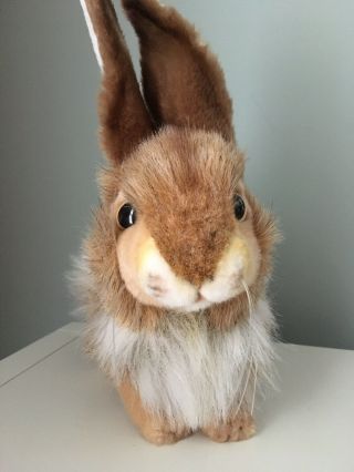 Hansa Bunny Rabbit Brown White 12 " Plush Stuffed Very Cute Realistic Pa 9820pm