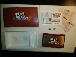 Vintage Nintendo Game & Watch Blackjack Multi Screen Bj - 60 1985 Cib -