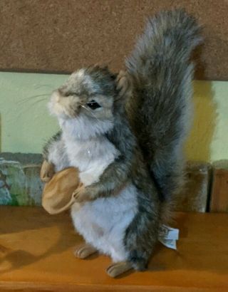 Hansa Squirrel Plush,  8 ",  Gray