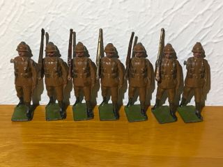 7 Britains Pre - War Figures From Set 110,  Devonshire Regiment