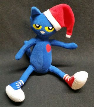 Pete The Cat Saves Christmas Plush Santa Claus Hat 10 " Holiday Bean Bag