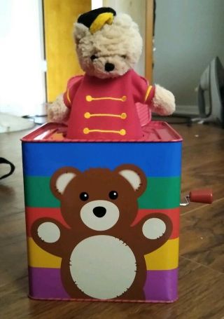 Fao Schwarz Jack - In - The - Box 2011 Musical Tin Box Pop - Up Toy Soldier Bear