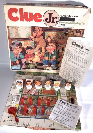 Vintage Clue Jr.  Case Of The Missing Pet Game By Parker Brothers 1989 Complete